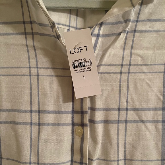 Loft Long Sleeve Windowpane Top - Picture 2 of 2